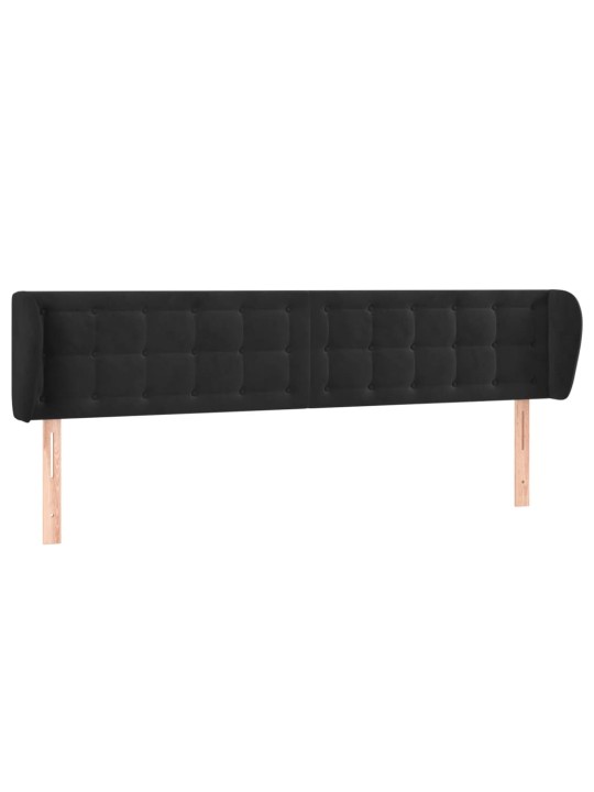 Čelo postele typu ušák černé 163x23x78/88 cm samet