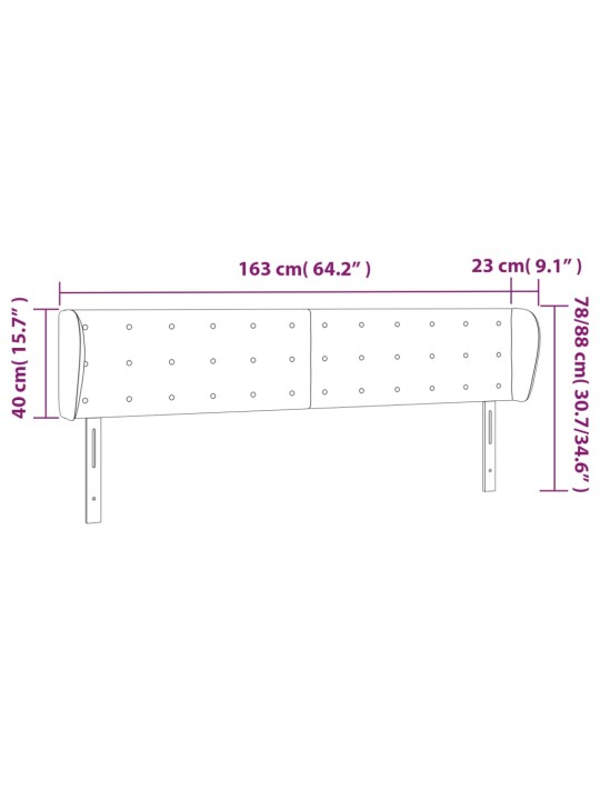 Čelo postele typu ušák tmavě zelené 163x23x78/88 cm samet