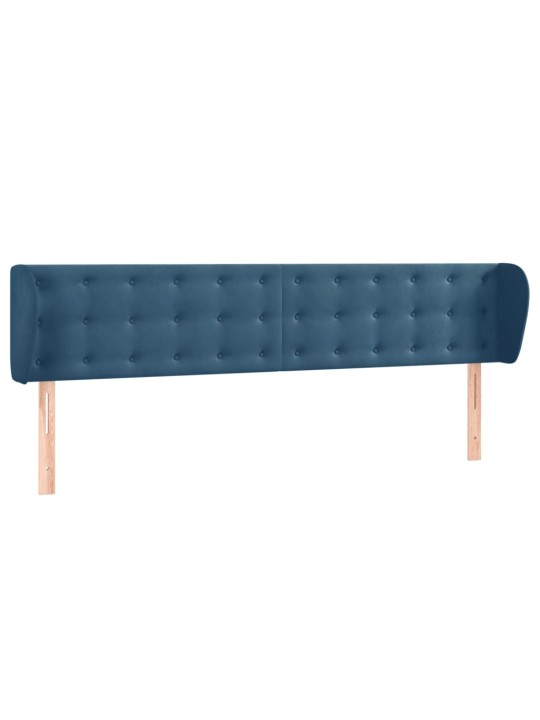Čelo postele typu ušák tmavě modré 163x23x78/88 cm samet