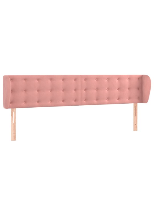 Čelo postele typu ušák růžová 163x23x78/88 cm samet