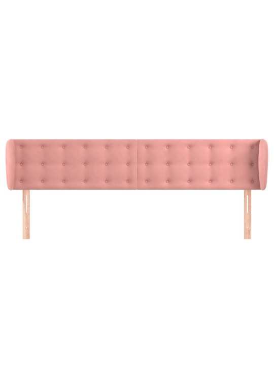 Čelo postele typu ušák růžová 163x23x78/88 cm samet