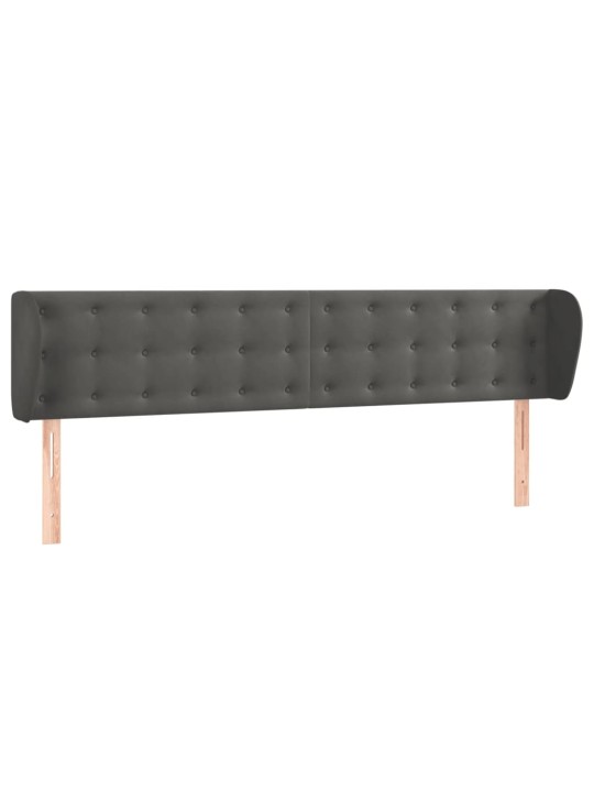 Čelo postele typu ušák tmavě šedé 183x23x78/88 cm samet