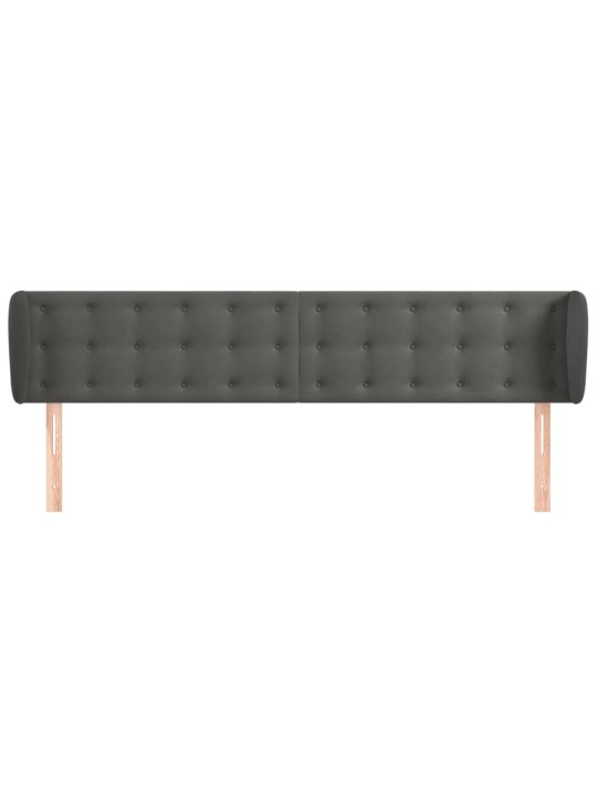 Čelo postele typu ušák tmavě šedé 183x23x78/88 cm samet