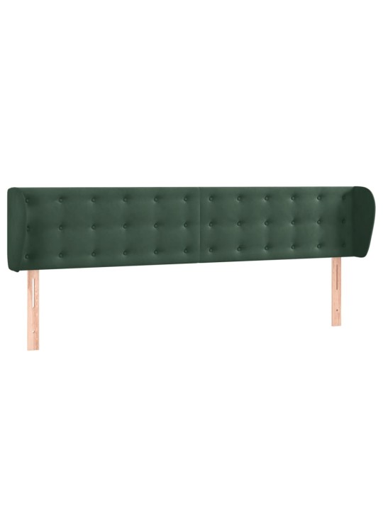 Čelo postele typu ušák tmavě zelené 183x23x78/88 cm samet