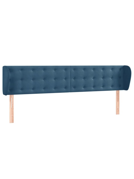 Čelo postele typu ušák tmavě modré 183x23x78/88 cm samet