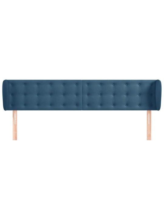 Čelo postele typu ušák tmavě modré 183x23x78/88 cm samet