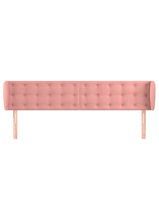 Čelo postele typu ušák růžová 183x23x78/88 cm samet