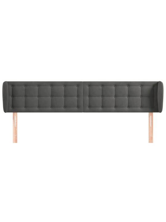 Čelo postele typu ušák tmavě šedé 203x23x78/88 cm samet