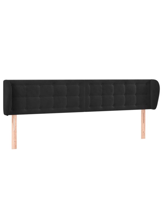 Čelo postele typu ušák černé 203x23x78/88 cm samet