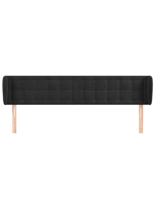 Čelo postele typu ušák černé 203x23x78/88 cm samet