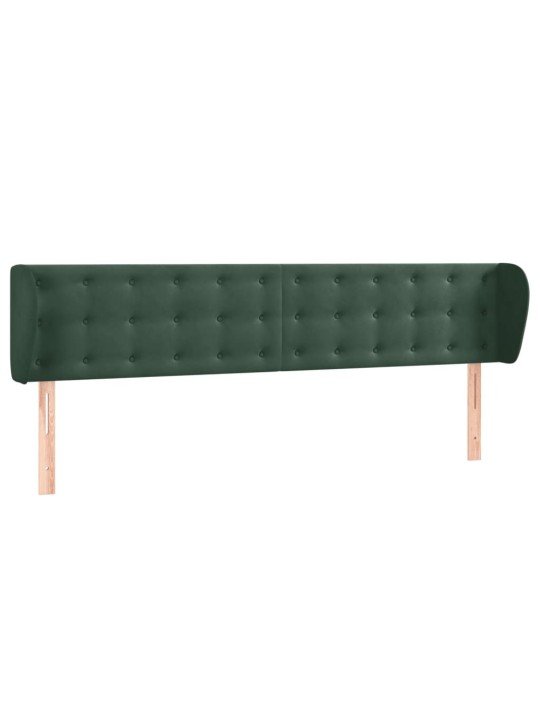 Čelo postele typu ušák tmavě zelené 203x23x78/88 cm samet