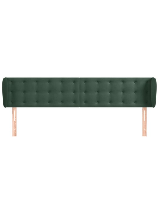 Čelo postele typu ušák tmavě zelené 203x23x78/88 cm samet