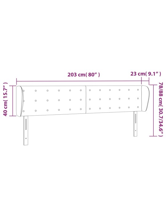 Čelo postele typu ušák tmavě zelené 203x23x78/88 cm samet