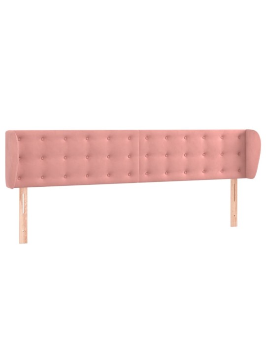 Čelo postele typu ušák růžová 203x23x78/88 cm samet