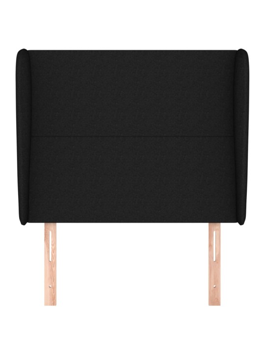 Čelo postele typu ušák černé 83 x 23 x 118/128 cm textil