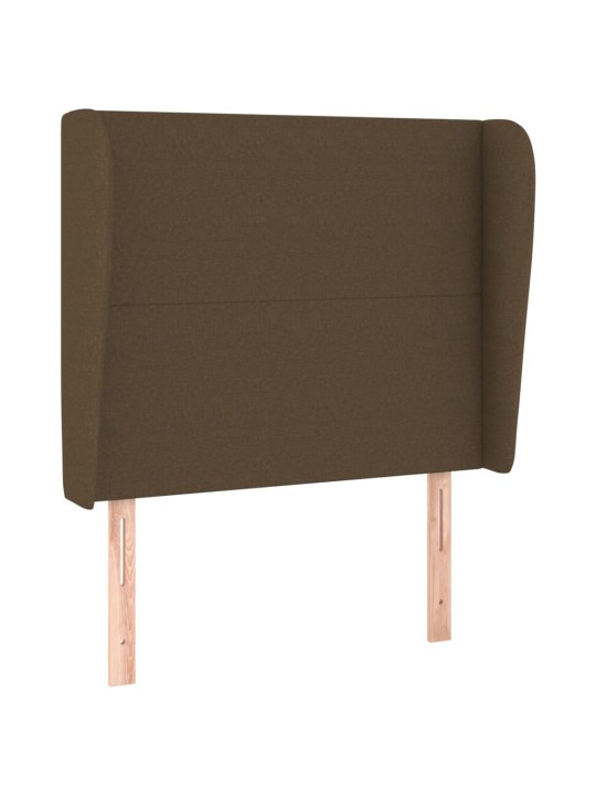 Čelo postele typu ušák tmavě hnědé 83 x 23 x 118/128 cm textil