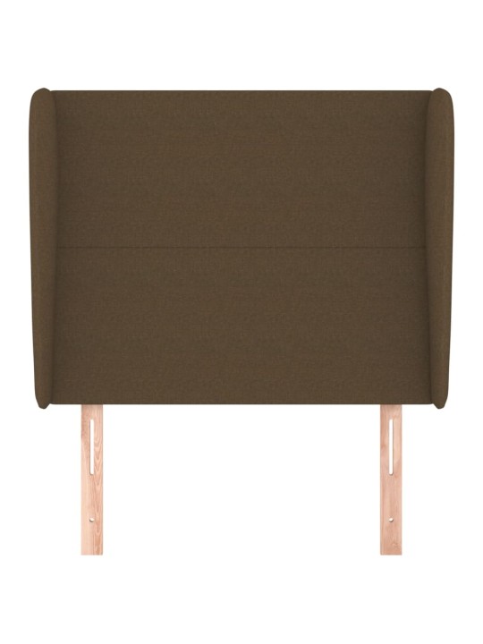 Čelo postele typu ušák tmavě hnědé 83 x 23 x 118/128 cm textil