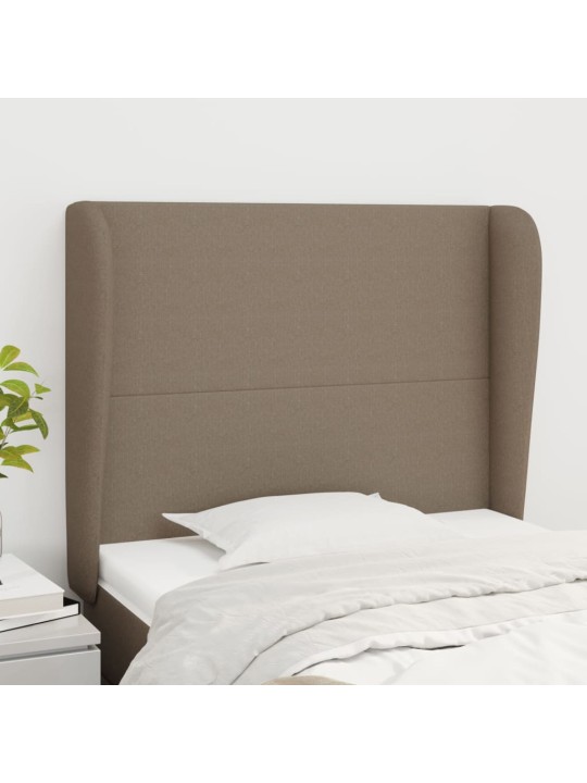 Čelo postele typu ušák taupe 83 x 23 x 118/128 cm textil