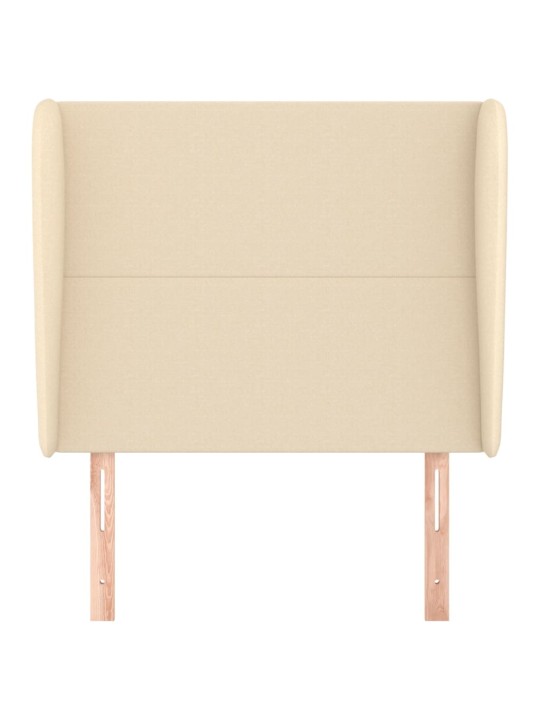 Čelo postele typu ušák krémové 83 x 23 x 118/128 cm textil