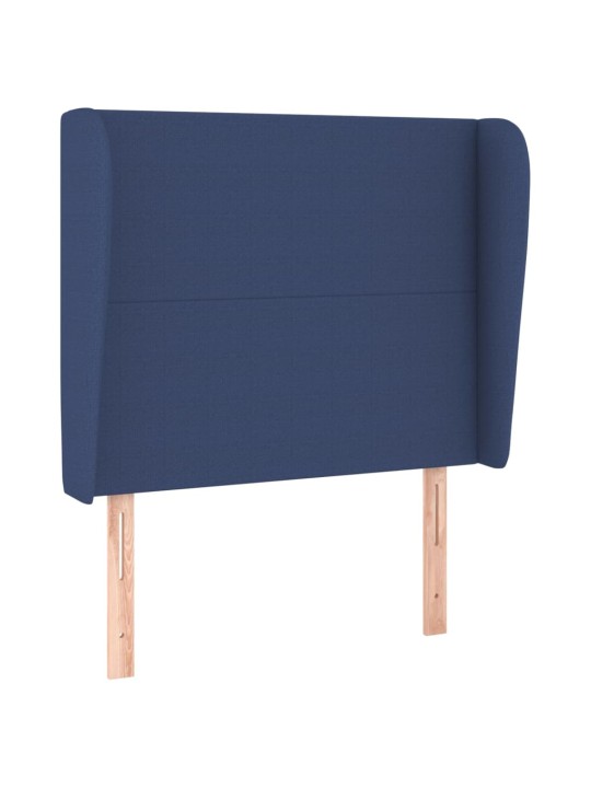 Čelo postele typu ušák modré 83 x 23 x 118/128 cm textil