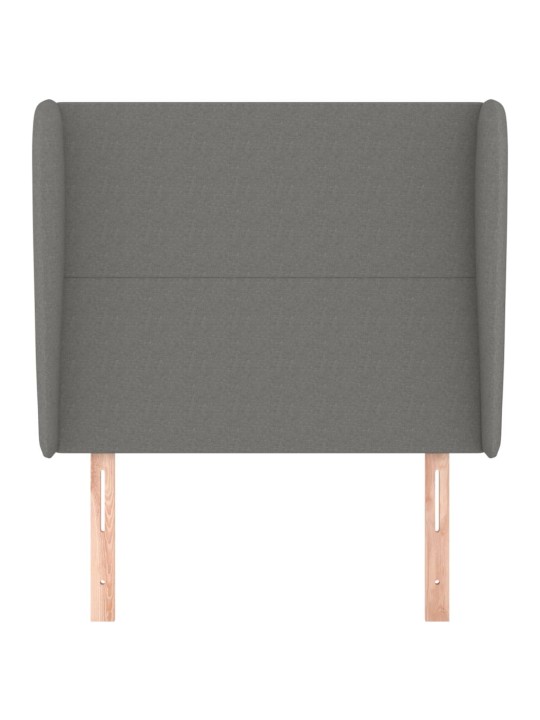Čelo postele typu ušák tmavě šedé 93x23x118/128 cm textil