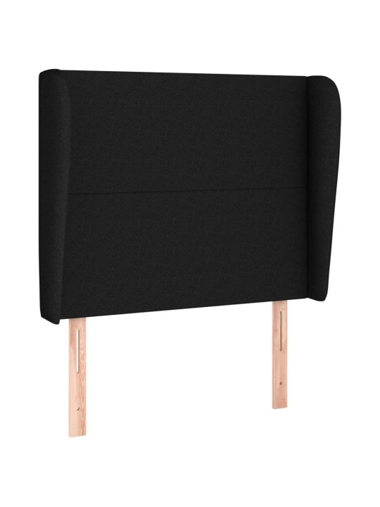 Čelo postele typu ušák černé 93x23x118/128 cm textil