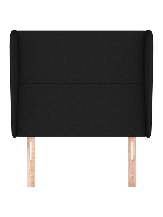 Čelo postele typu ušák černé 93x23x118/128 cm textil