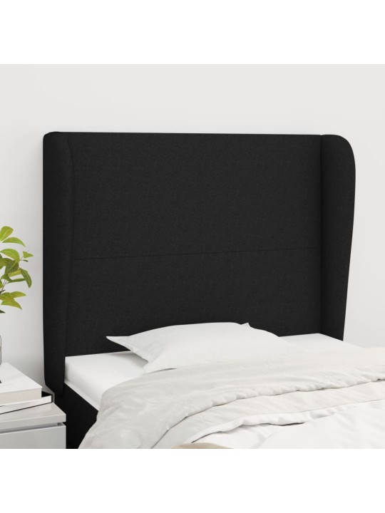Čelo postele typu ušák černé 93x23x118/128 cm textil