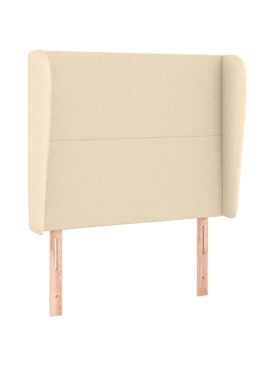 Čelo postele typu ušák krémové 93x23x118/128 cm textil