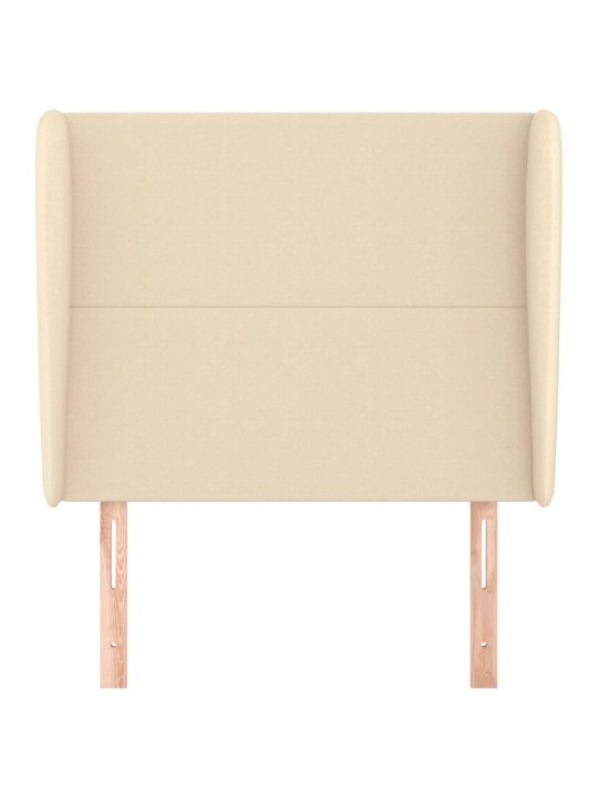 Čelo postele typu ušák krémové 93x23x118/128 cm textil