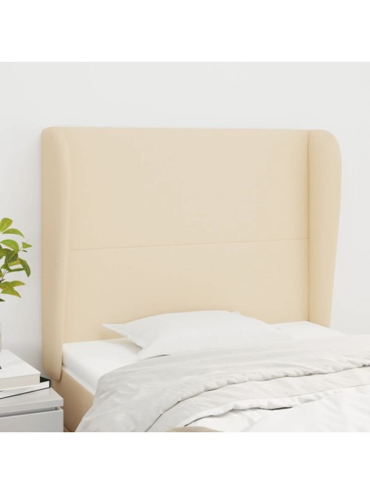 Čelo postele typu ušák krémové 93x23x118/128 cm textil