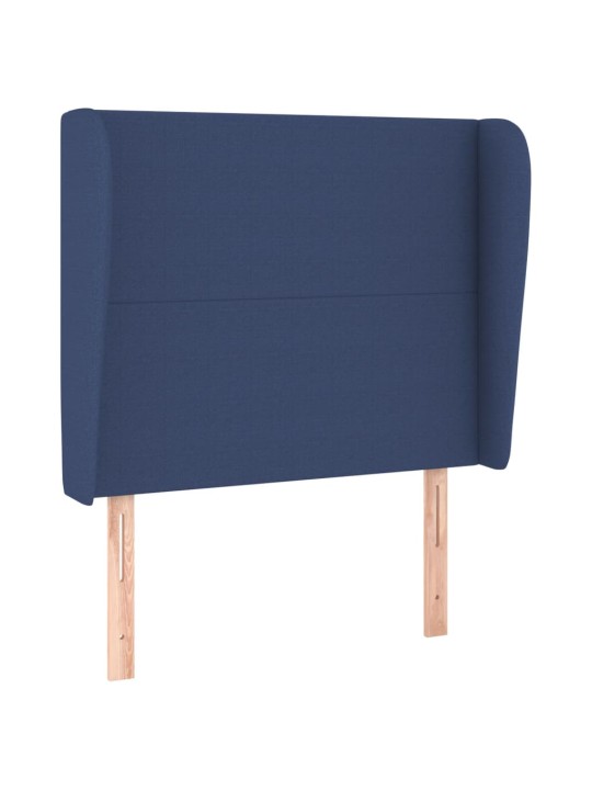 Čelo postele typu ušák modré 93x23x118/128 cm textil