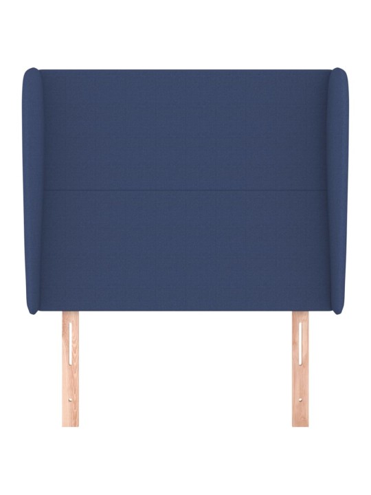 Čelo postele typu ušák modré 93x23x118/128 cm textil