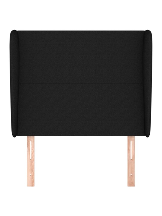 Čelo postele typu ušák černé 103x23x118/128 cm textil