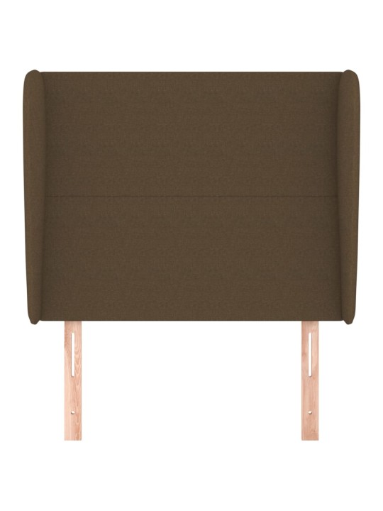 Čelo postele typu ušák tmavě hnědé 103x23x118/128 cm textil