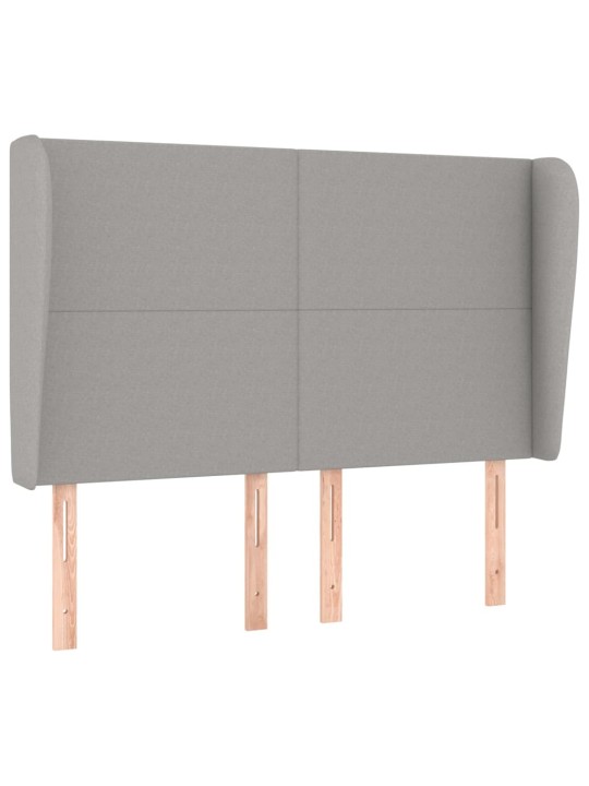 Čelo postele typu ušák světle šedé 147x23x118/128 cm textil