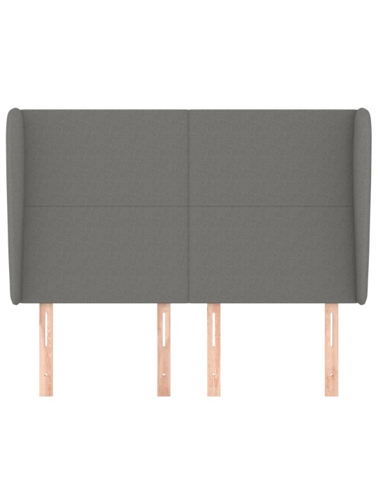 Čelo postele typu ušák tmavě šedé 147x23x118/128 cm textil