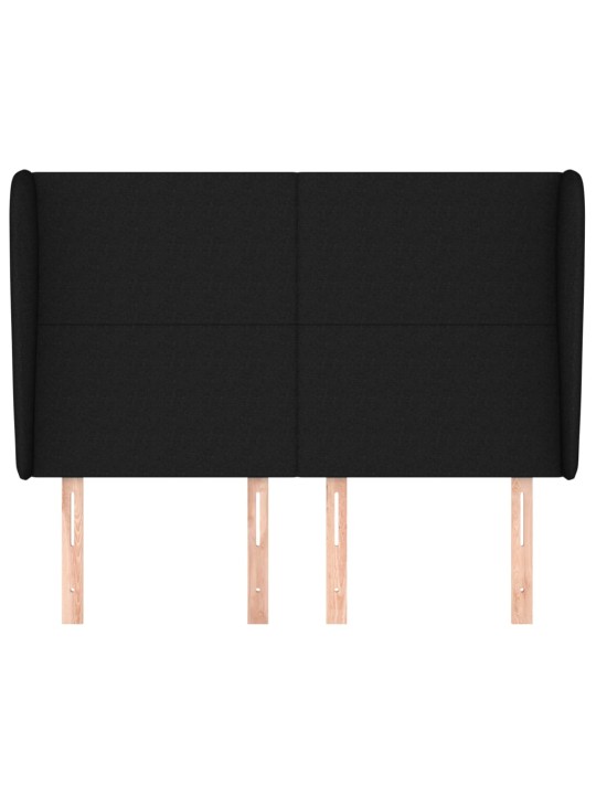 Čelo postele typu ušák černé 147x23x118/128 cm textil