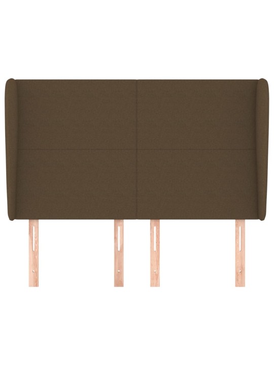 Čelo postele typu ušák tmavě hnědé 147x23x118/128 cm textil