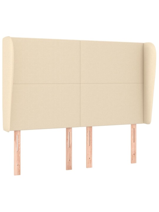Čelo postele typu ušák krémové 147x23x118/128 cm textil
