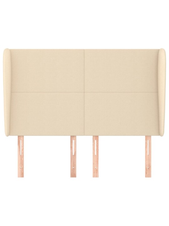 Čelo postele typu ušák krémové 147x23x118/128 cm textil