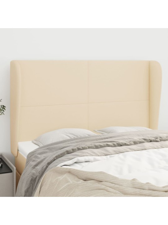 Čelo postele typu ušák krémové 147x23x118/128 cm textil