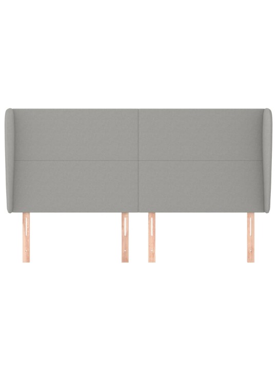 Čelo postele typu ušák světle šedé 163x23x118/128 cm textil