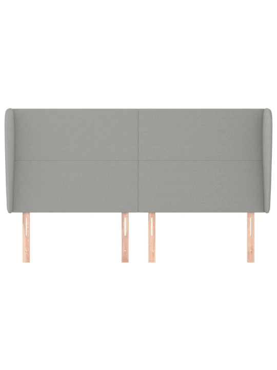 Čelo postele typu ušák světle šedé 163x23x118/128 cm textil