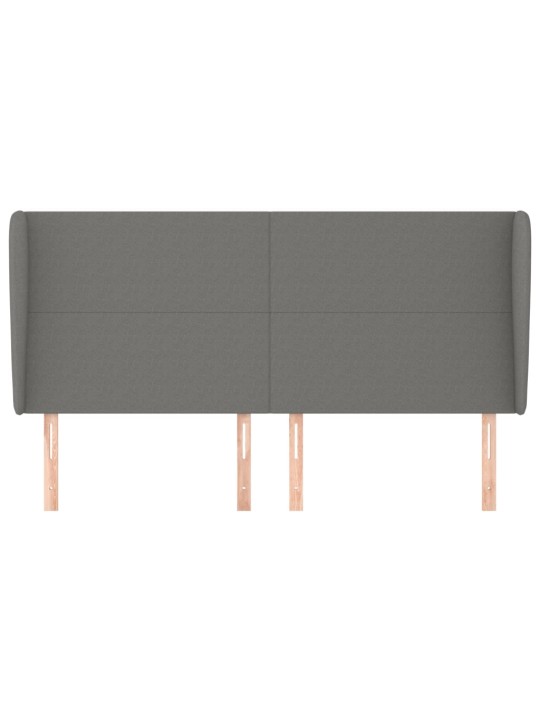 Čelo postele typu ušák tmavě šedé 163x23x118/128 cm textil