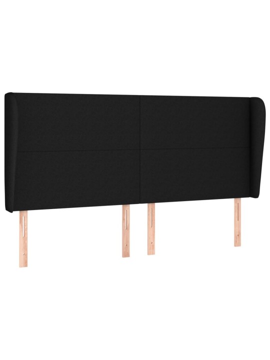 Čelo postele typu ušák černé 163x23x118/128 cm textil