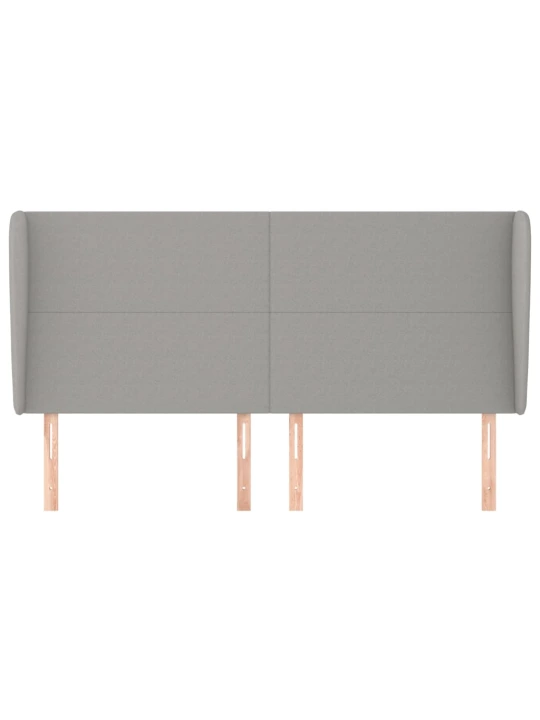 Čelo postele typu ušák světle šedé 183x23x118/128 cm textil