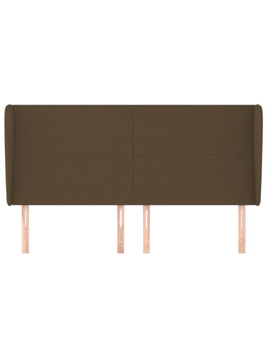 Čelo postele typu ušák tmavě hnědé 183x23x118/128 cm textil