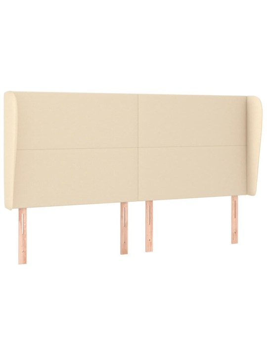 Čelo postele typu ušák krémové 183x23x118/128 cm textil