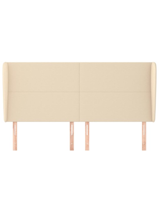 Čelo postele typu ušák krémové 183x23x118/128 cm textil